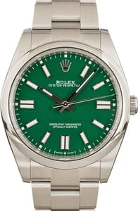 Pre-Owned Rolex Oyster Perpetual 124300 Green Dial