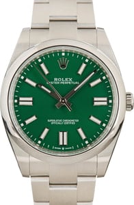 Pre-Owned Rolex Oyster Perpetual 124300 Green Dial