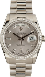 Rolex Platinum President 118346 Diamond Dial & Bezel