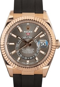 Rolex Sky-Dweller 326235 18k Everose Gold on Oysterflex Strap