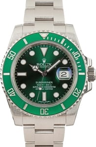 Pre-Owned Rolex Submariner 116610LV Stainless Steel Hulk