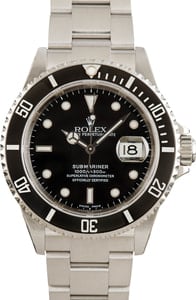 Pre-Owned Rolex Submariner 16610 Black Dial