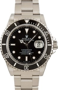 Pre-Owned Rolex Submariner 16610 Black Dial