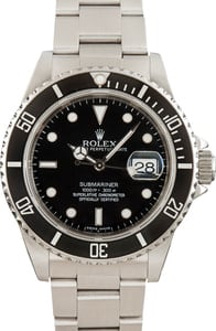 Used Rolex Submariner ref 16610 Black Dial