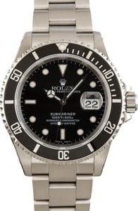 Pre-Owned Rolex Submariner 16610 Black Dial