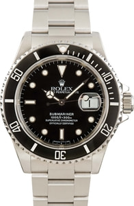 Rolex Stainless Steel Submariner 16610 Black