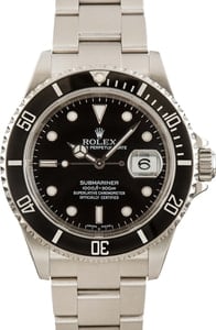 Rolex Submariner Black 16610T No Holes