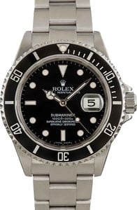 Pre Owned Rolex Submariner 16610T Black Dial