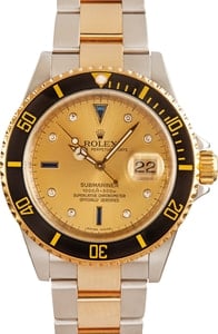 Rolex Submariner ref 16613T Champagne Serti Dial