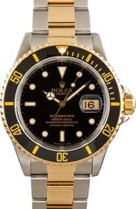 Two Tone Rolex Submariner Black 16613