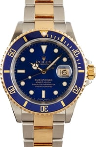 Rolex Two-Tone Submariner 16613 Blue Bezel