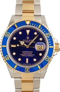 Rolex Submariner Blue 16613 Two Tone Oyster Bracelet