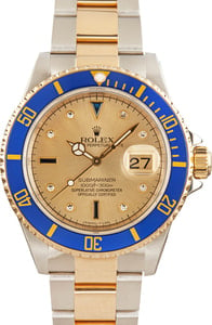 Rolex Submariner ref 16613 Champagne Serti Dial