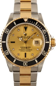 Rolex Submariner ref 16613T Champagne Serti Dial