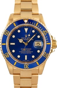 Used Rolex Submariner 18k Gold Model 16618