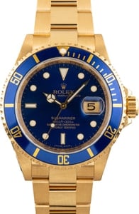 Used Rolex Submariner 18k Gold Model 16618