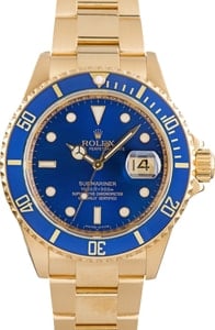 Used Rolex Submariner ref 16618 18k Yellow Gold