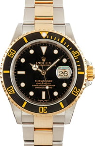 Rolex Submariner 16613 Black Dial with Two Tone Oyster