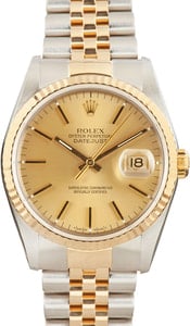 Rolex Datejust 16233 Champagne Index Dial