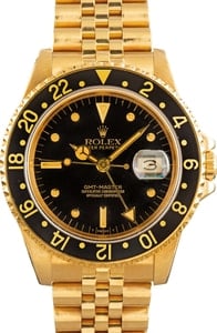 Vintage Rolex GMT-Master ref 16758 18k Yellow Gold