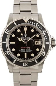 Vintage Rolex Red Submariner 1680 Mark I Meters First Dial