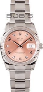 Pre-Owned Men's Rolex Date Stainless Diamond Dial 115234
