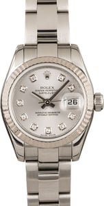 Rolex Ladies Datejust 179174 Silver Diamond