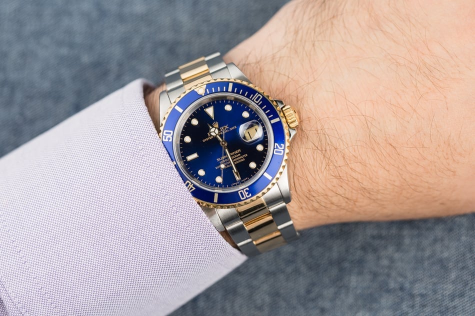 Rolex Submariner 16613 Two Tone Blue Bezel