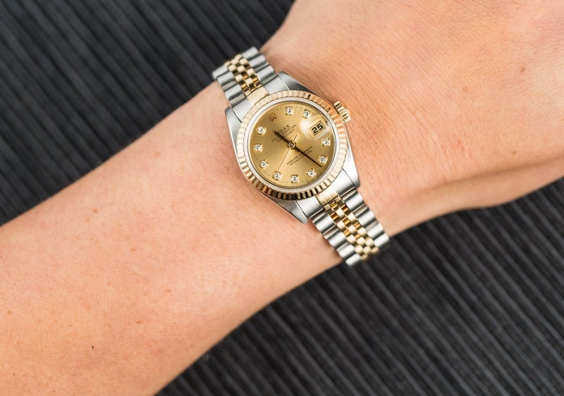 Rolex Ladies Datejust 79173 Champagne Diamond Dial