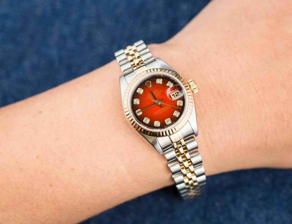 Ladies Rolex Datejust 79173 Red Vignette Dial