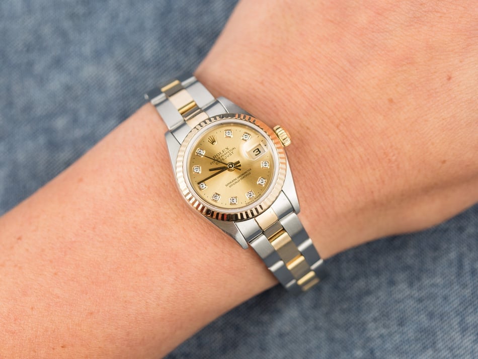 Ladies Rolex Datejust 79173 Champagne Diamond