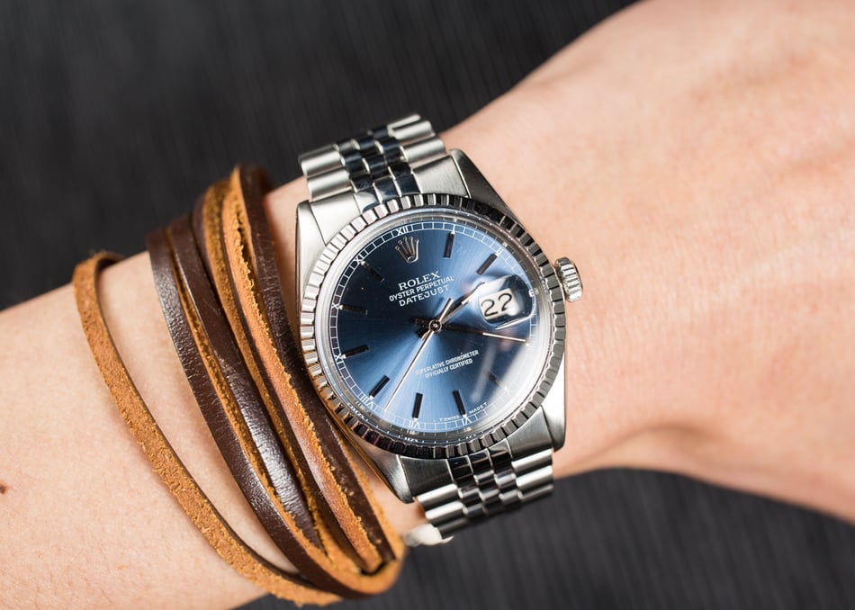 Rolex Stainless Steel Datejust 16030 Blue