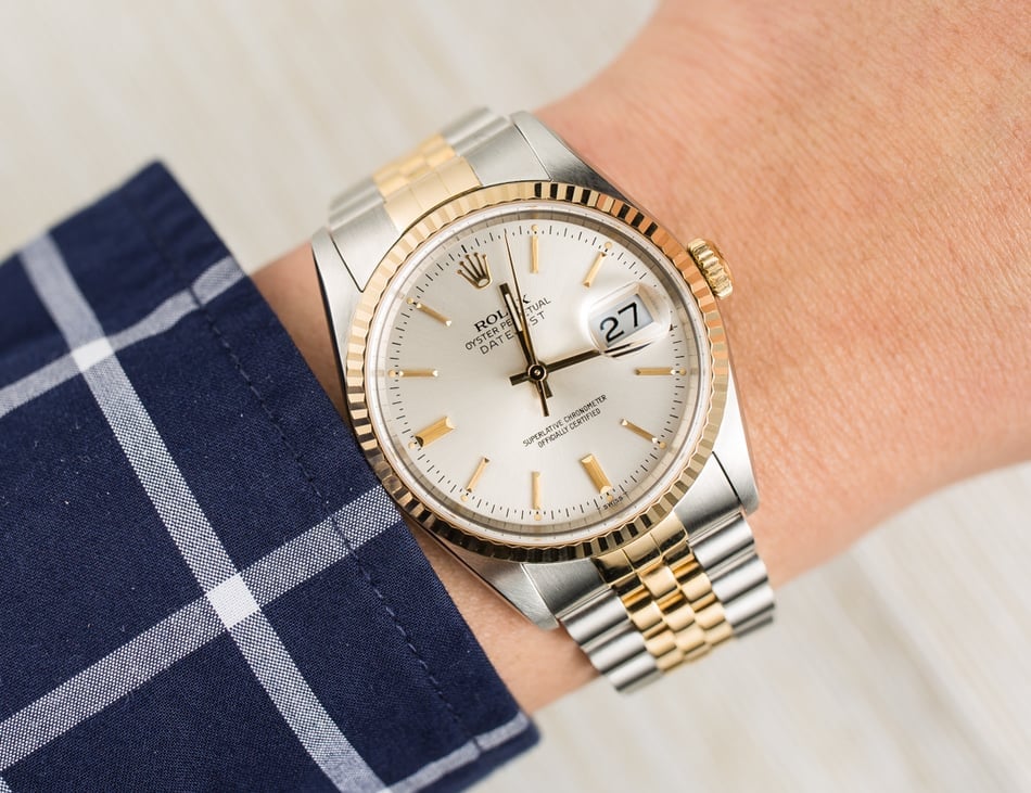 Two-Tone Rolex Datejust 16233 Silver Dial