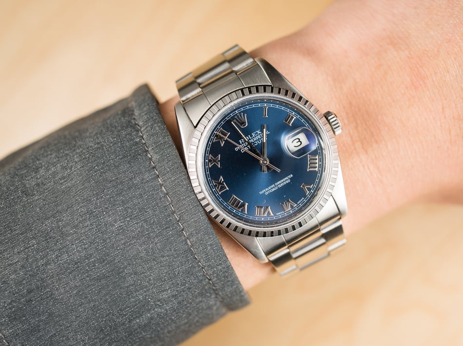 Rolex Datejust 16220 Blue Roman