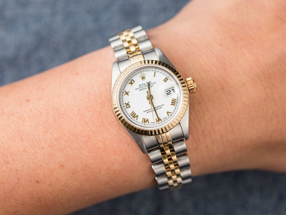 Datejust Ladies Rolex 79173 White Roman Dial