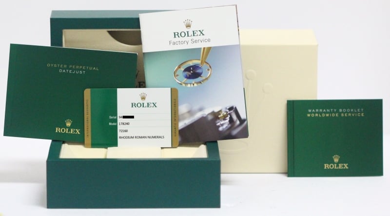 Rolex Mid-size Datejust 178240 Factory Stickers