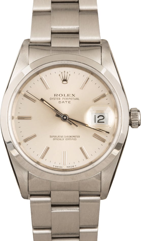 Pre-Owned 34MM Rolex Date 15200 Silver Dial