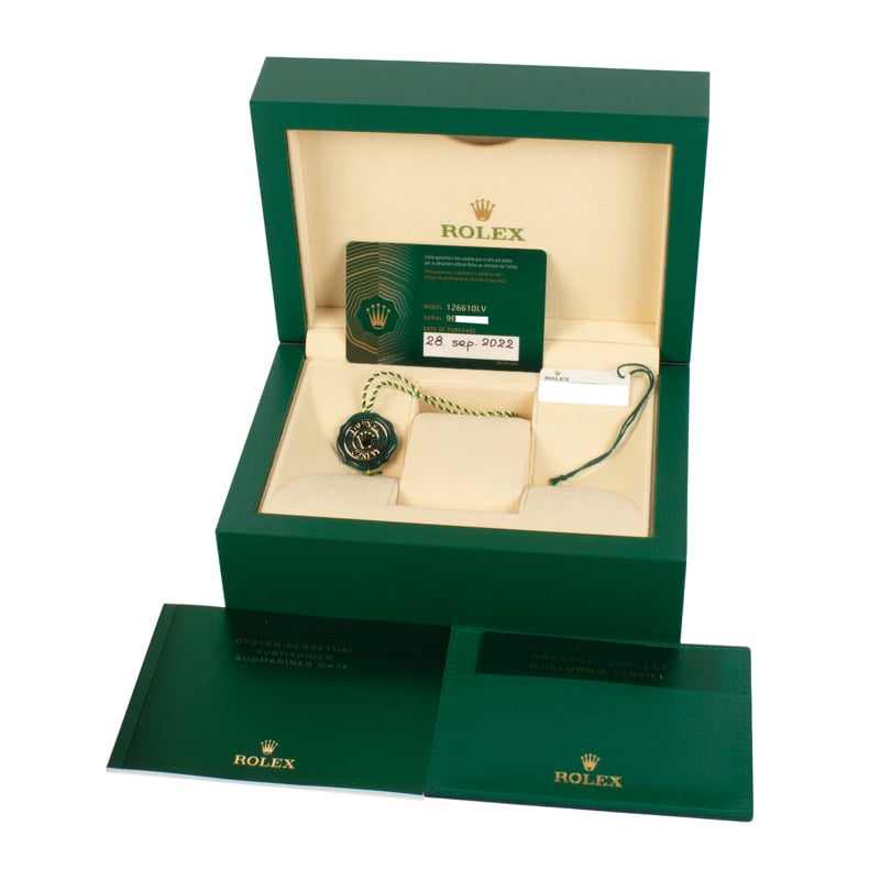 Rolex 126610LV Submariner Date Kermit Black Dial Green Bezel Oyster  Bracelet New 2022 Box/Papers