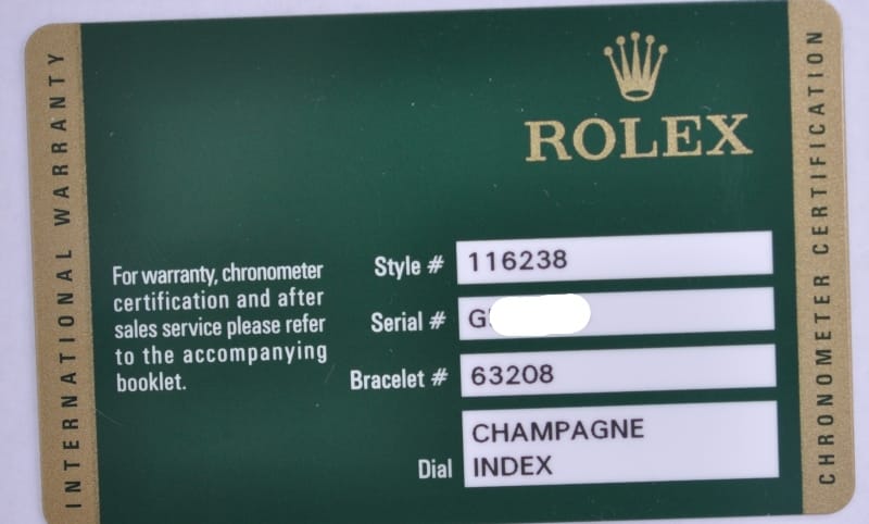 Rolex Warranty Cards Information - Bob 