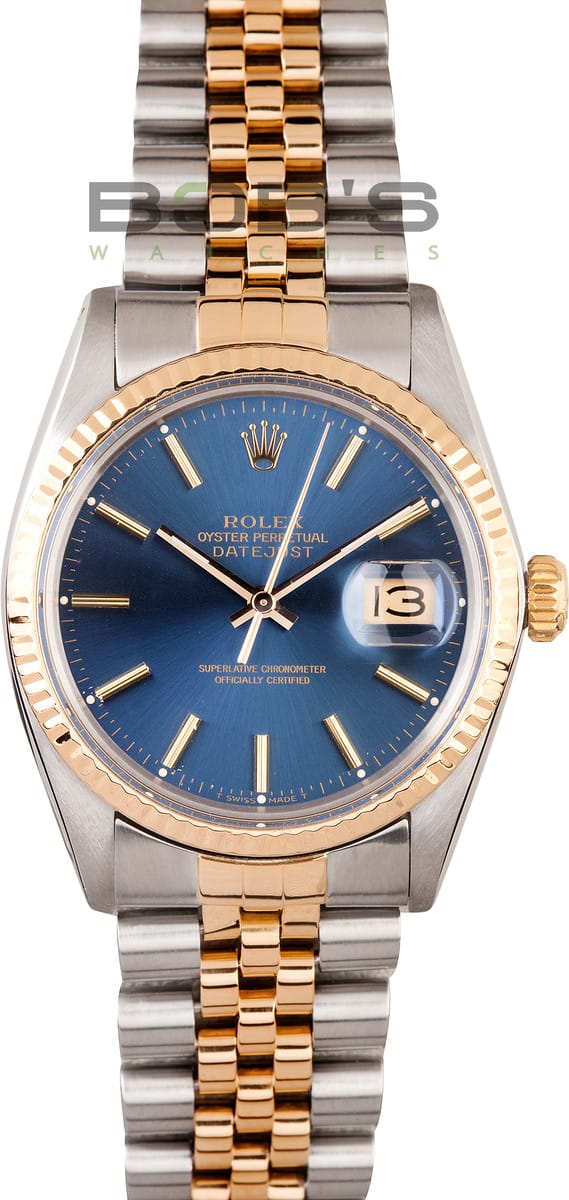 rolex oyster perpetual blue and gold