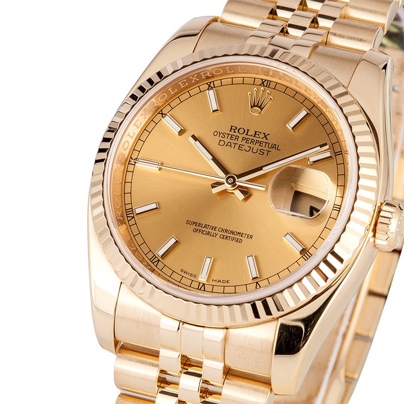 Rolex Mens 18K Datejust 116238 - Certified Pre-Owned