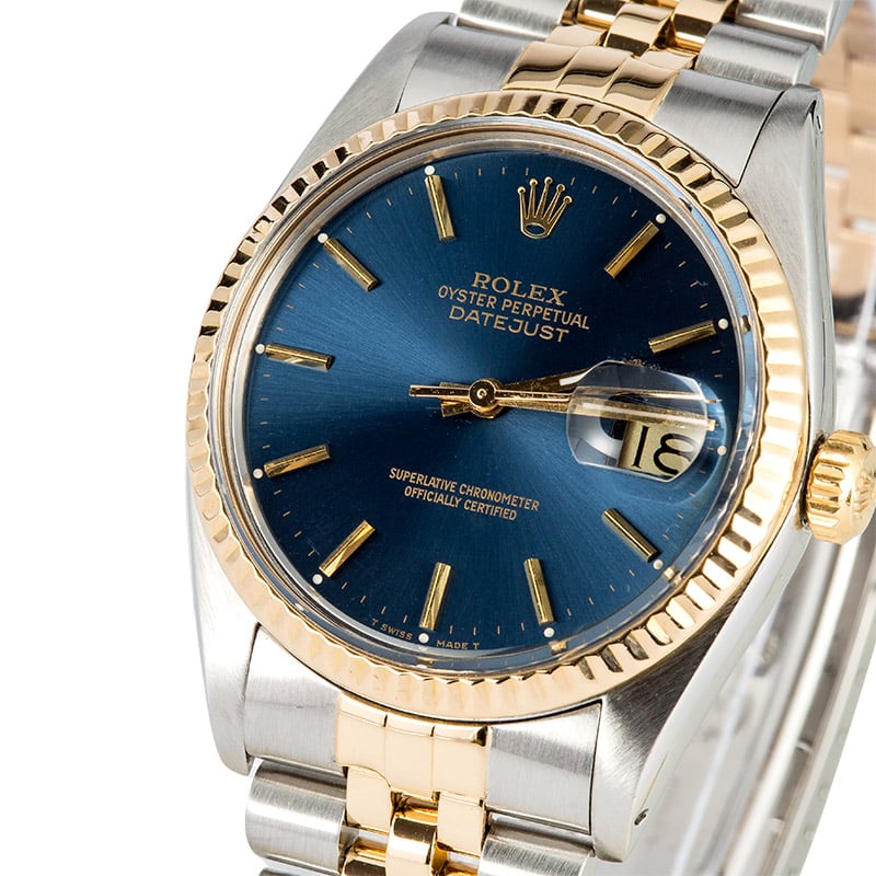 Rolex Datejust 16013 Blue Certified Authentic