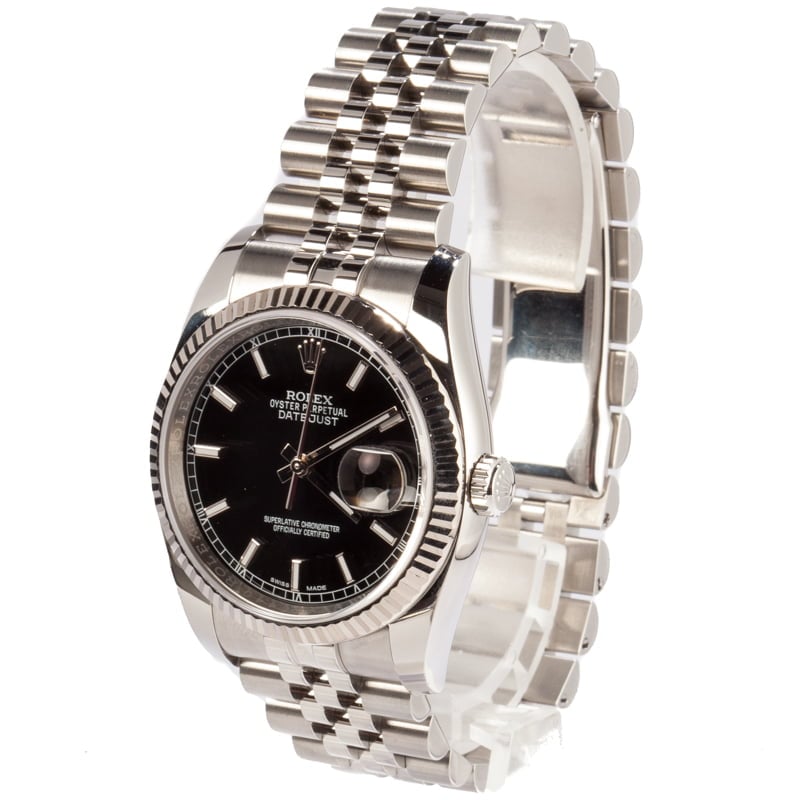 Rolex Black Datejust 116234 Stainless Jubilee