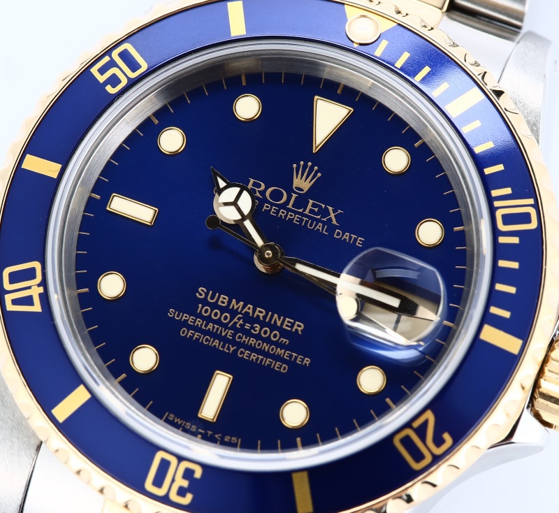 Rolex Two-Tone Submariner 16803 Blue