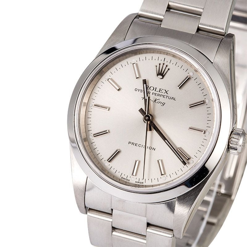 Rolex Air King 14000M Silver Index Dial