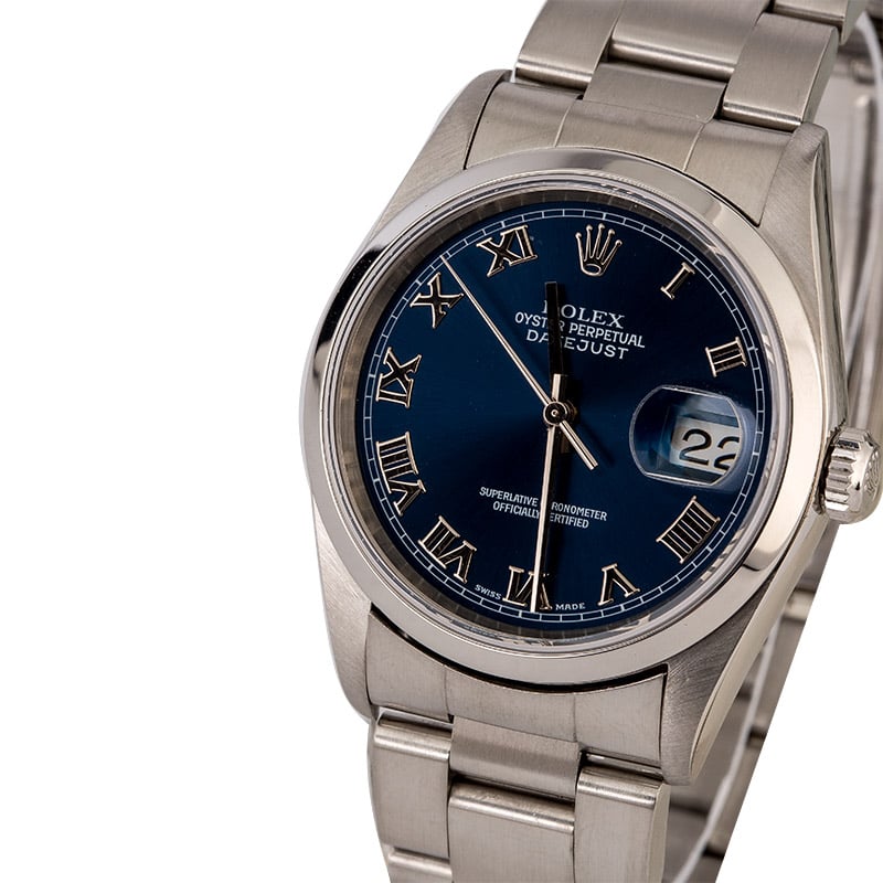 datejust blue roman dial