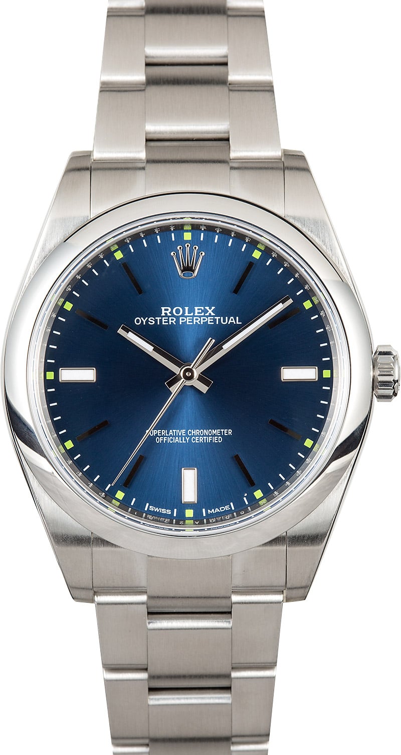 Rolex Oyster Perpetual 114300 Blue Index Dial 39MM