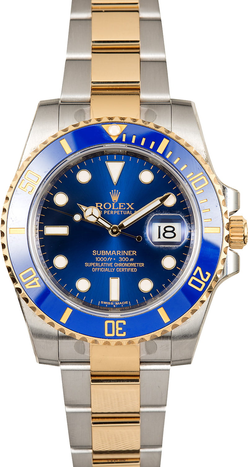 Factory Stickered Rolex Submariner 116613 Sunburst Blue