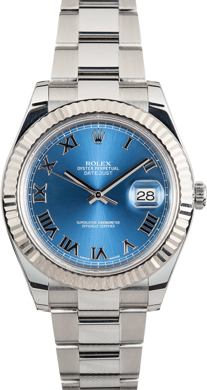 rolex datejust blue roman dial