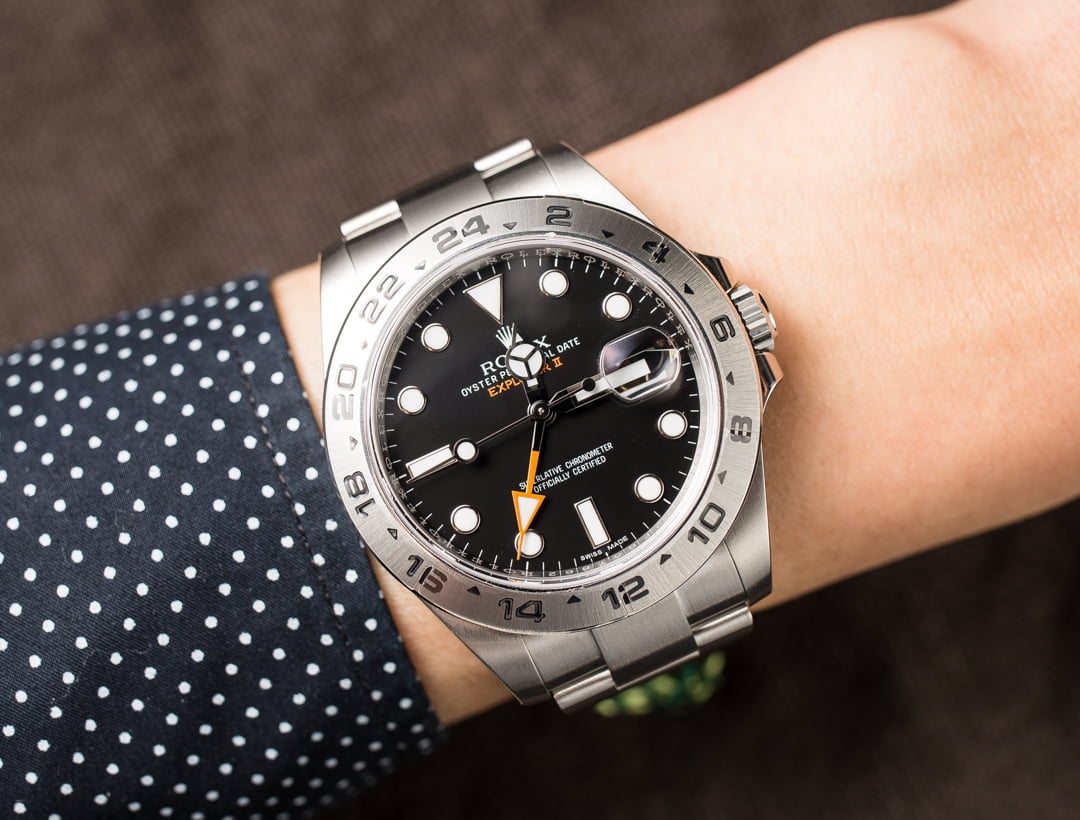 Rolex Explorer II Ref 216570 Black Dial with Steel Oyster